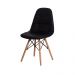 Cadeira Charles Eames Botonê Preta Base Madeira