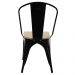 Cadeira Para Mesa De Jantar Cozinha Sala Tolix Metal Industrial Com Assento De Madeira