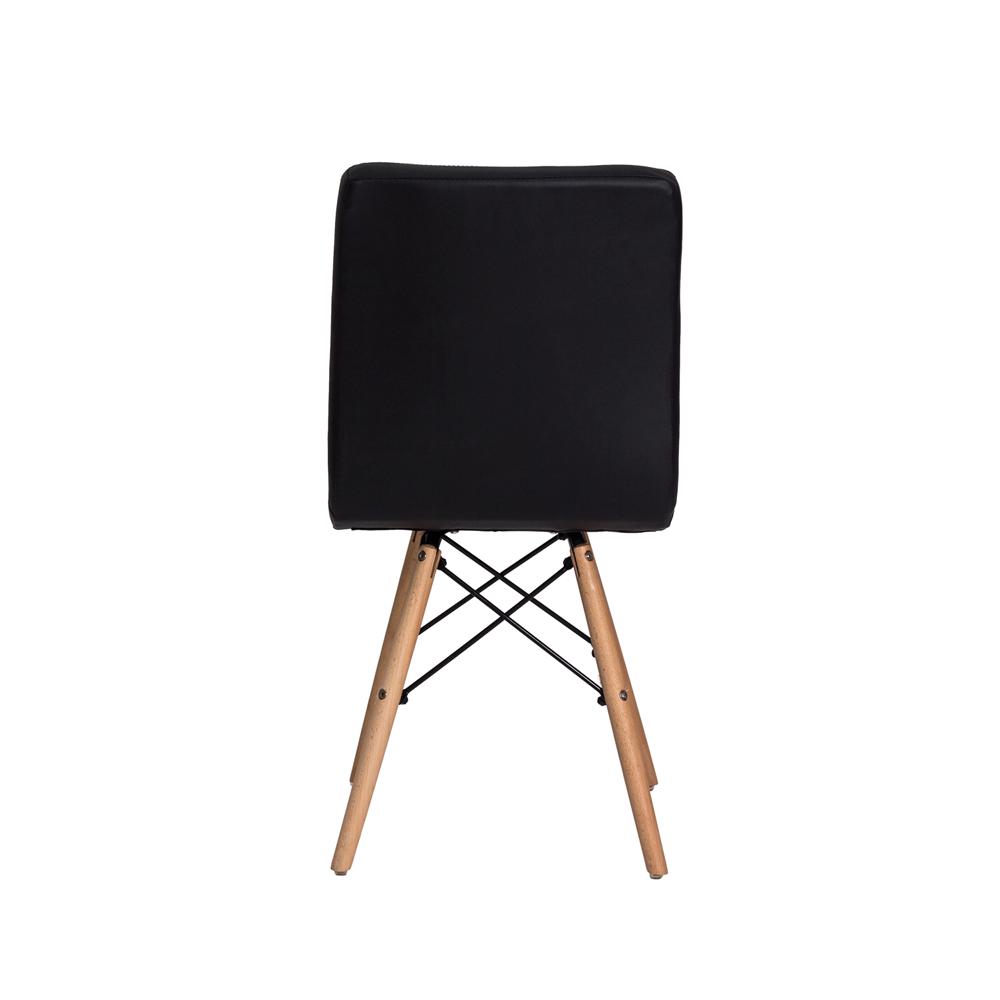 Cadeira para Sala de Jantar Gomos com Base de Madeira Preta