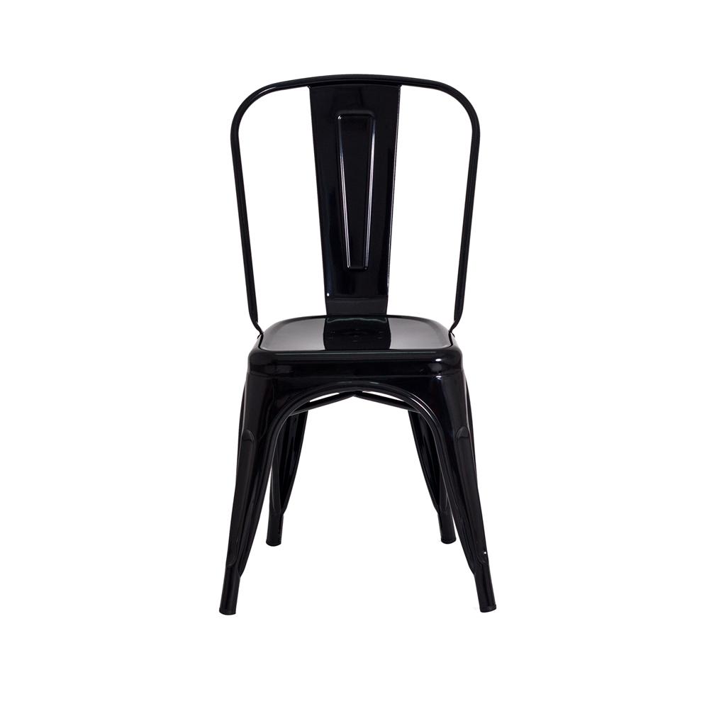 Cadeira para Sala de Jantar Tolix Iron Industrial Preta
