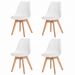 Conjunto Mesa Redonda Eiffel 70cm Preta com 4 Cadeiras Saarinen Branca