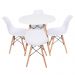 Conjunto Mesa Redonda Eiffel 70cm com 4 Cadeiras Eiffel Branca