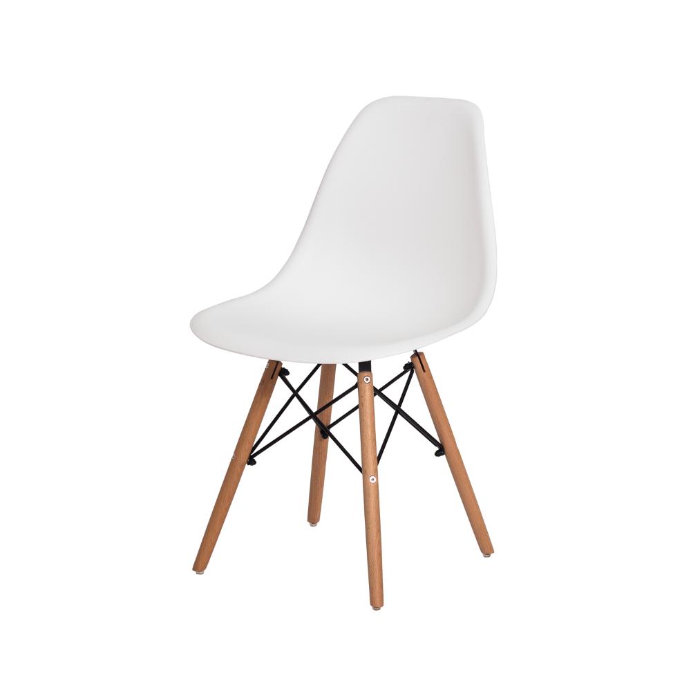 Conjunto Mesa Redonda Eiffel 70cm com 4 Cadeiras Eiffel Branca