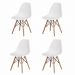 Conjunto Mesa Redonda Eiffel 70cm com 4 Cadeiras Eiffel Branca