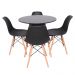 Conjunto Mesa Redonda Eiffel 70cm com 4 Cadeiras Eiffel Preta