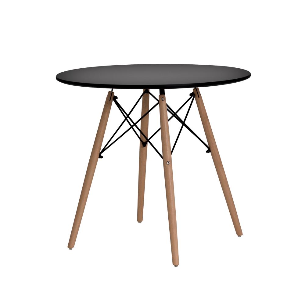 Conjunto Mesa Redonda Eiffel 70cm com 4 Cadeiras Eiffel Preta