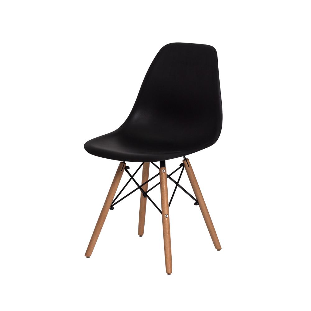 Conjunto Mesa Redonda Eiffel 70cm com 4 Cadeiras Eiffel Preta