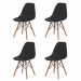 Conjunto Mesa Redonda Eiffel 70cm com 4 Cadeiras Eiffel Preta