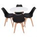 Conjunto Mesa Redonda Eiffel Branca 70cm com 4 Cadeiras Saarinen Preta
