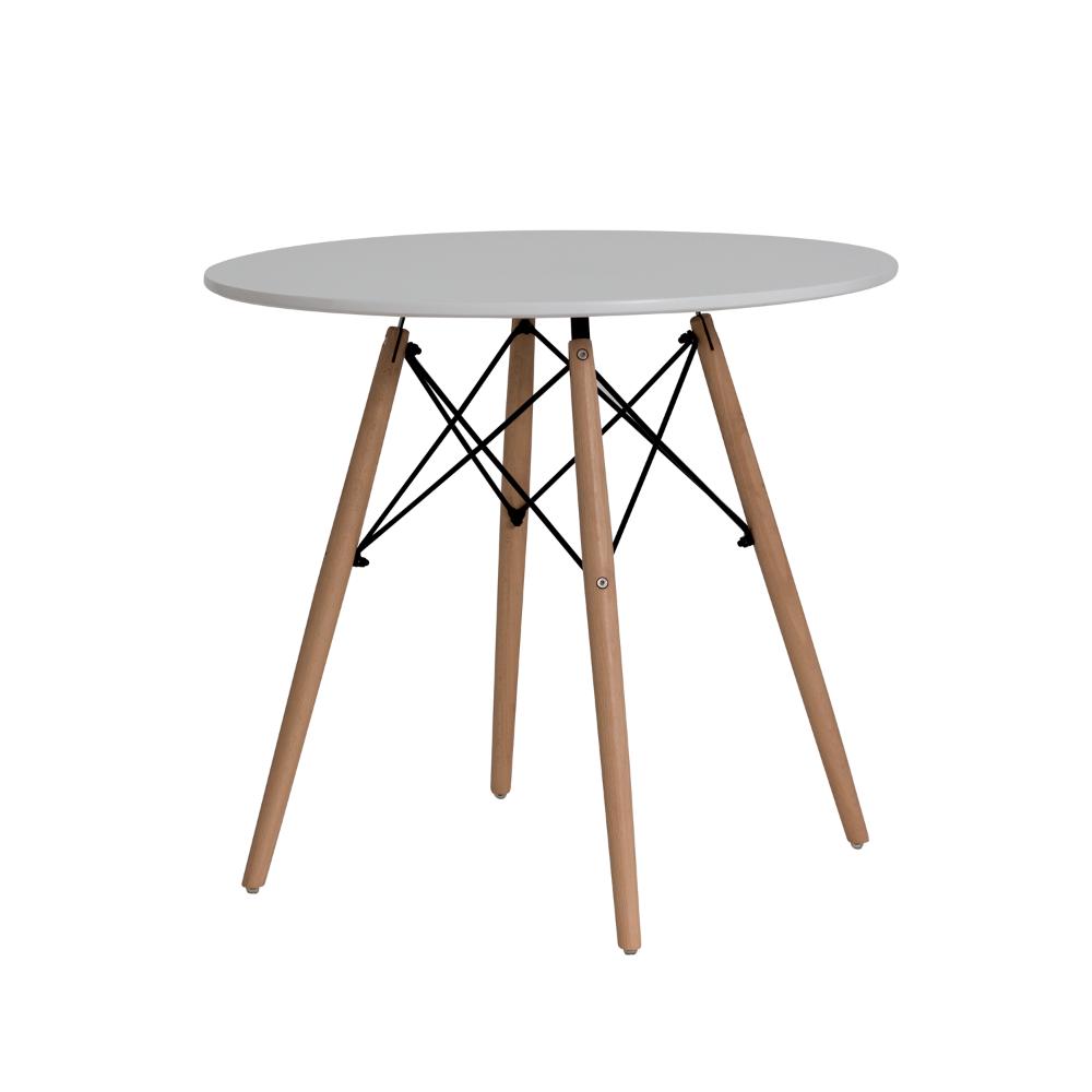Conjunto Mesa Redonda Eiffel Branca 70cm com 4 Cadeiras Saarinen Preta
