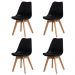 Conjunto Mesa Redonda Eiffel Branca 70cm com 4 Cadeiras Saarinen Preta