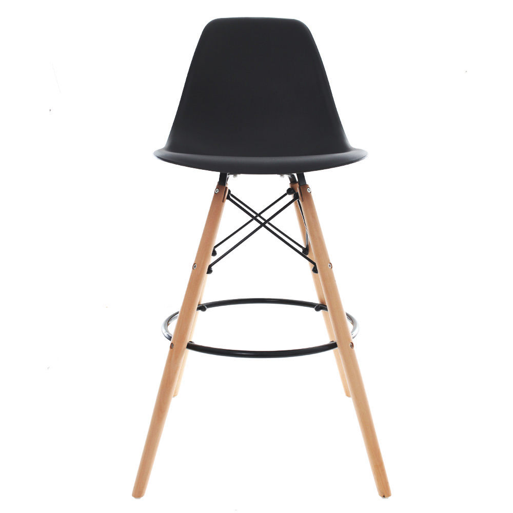 Kit 2 Banquetas Alta Charles Eames Eiffel Preta