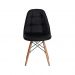 Kit 2 Cadeiras Charles Eames Eiffel Botone Base Madeira Preta