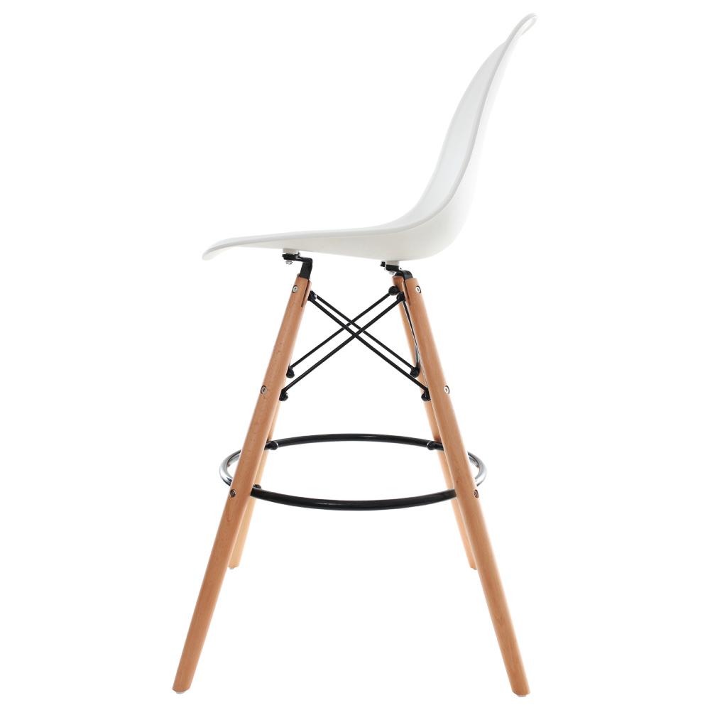 Kit 3 Banquetas Altas Para Bar Cozinha Charles Eames Eiffel Preta - Branco