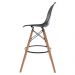 Kit 3 Banquetas Altas Para Bar Cozinha Charles Eames Eiffel Preta - Preto