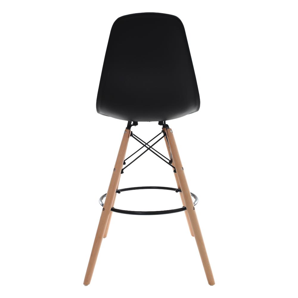 Kit 3 Banquetas Altas Para Bar Cozinha Charles Eames Eiffel Preta - Preto