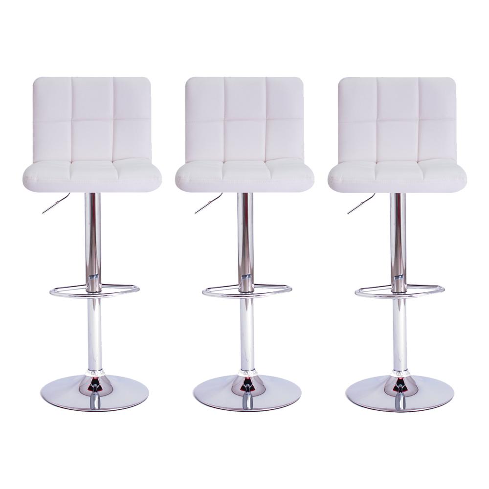 Kit 3 Banquetas Giratórias Gomos Branca