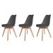 Kit 3 Cadeiras para Mesa De Jantar Saarinen Design Cinza