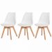 Kit 3 Cadeiras para Sala de Jantar com Base de Madeira Saarinen Branca