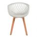 Kit 3 Cadeiras para Sala de Jantar com Base de Madeira Web Branca