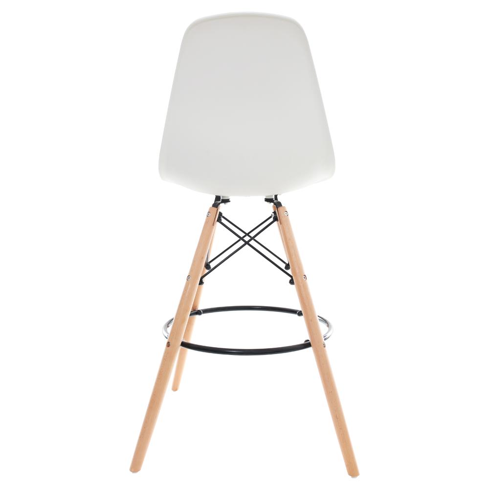 Kit 4 Banquetas Altas Para Bar Cozinha Charles Eames Eiffel - Branco