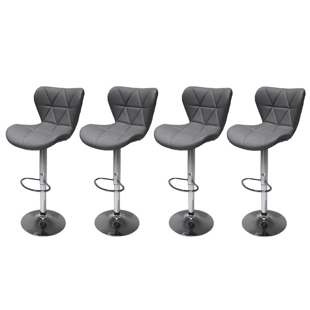 Kit 4 Banquetas Giratórias Formiga Cinza