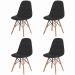 Kit 4 Cadeiras Charles Eames Eiffel Botone Preta