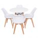 Kit 4 Cadeiras Saarinen Branca + Mesa Redonda 70cm Branca