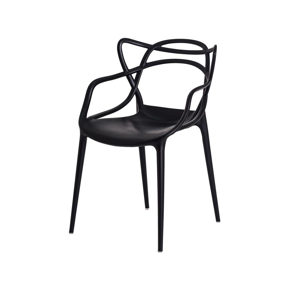 Kit 4 Cadeiras para Sala de Jantar Allegra Empilháveis Pretas