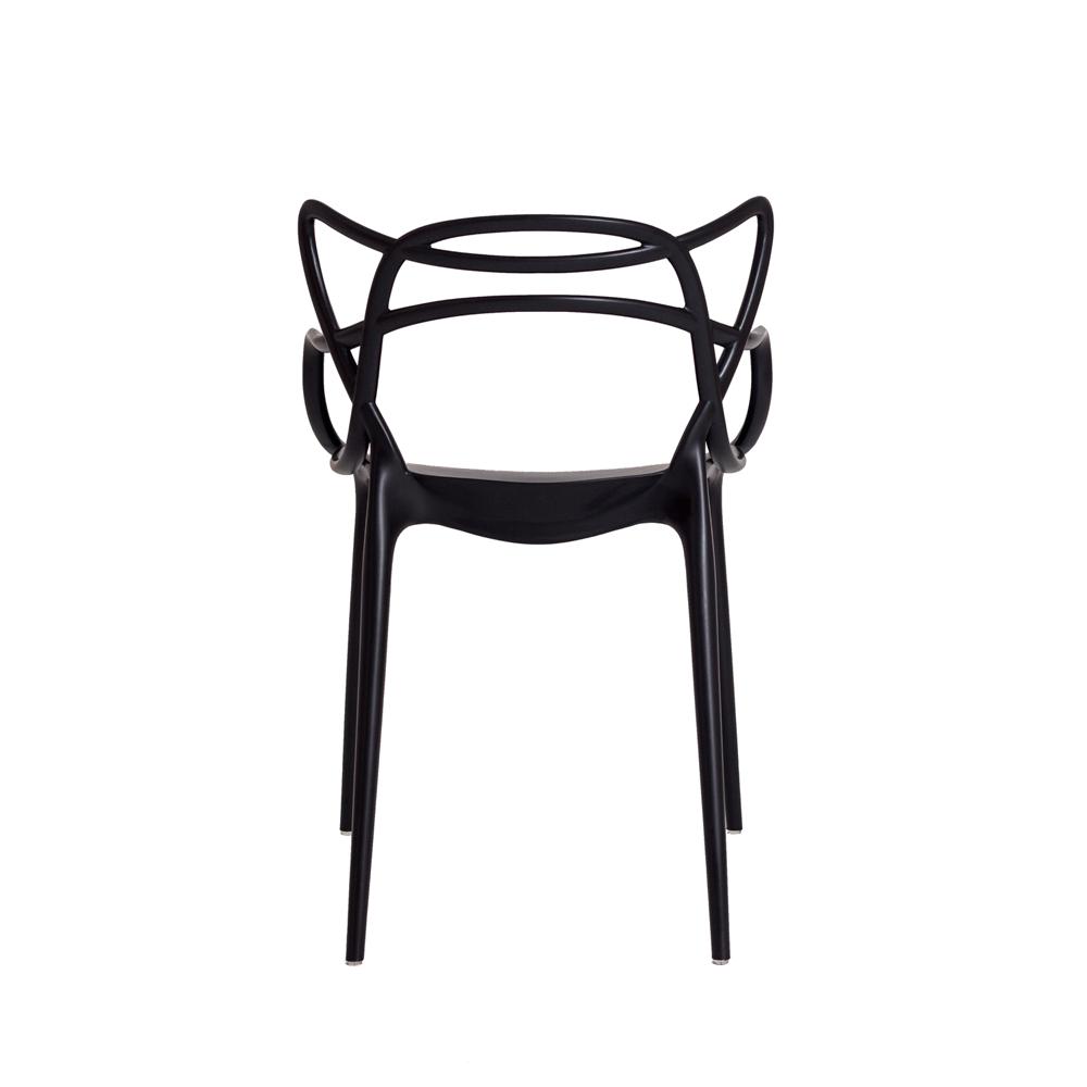 Kit 4 Cadeiras para Sala de Jantar Allegra Empilháveis Pretas