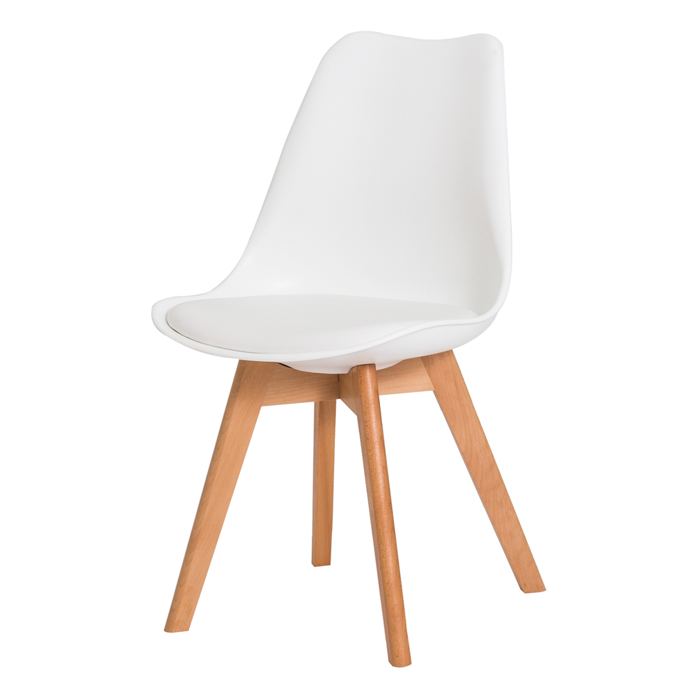 Kit 4 Cadeiras para Sala de Jantar com Base de Madeira Saarinen Branca