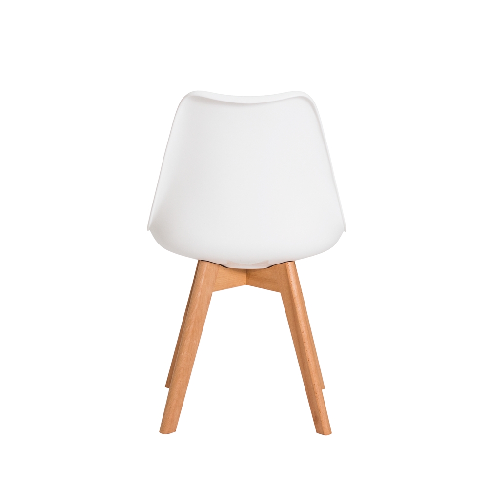 Kit 4 Cadeiras para Sala de Jantar com Base de Madeira Saarinen Branca