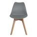Kit 4 Cadeiras para Sala de Jantar com Base de Madeira Saarinen Cinza