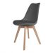Kit 4 Cadeiras para Sala de Jantar com Base de Madeira Saarinen Cinza