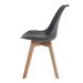 Kit 4 Cadeiras para Sala de Jantar com Base de Madeira Saarinen Cinza