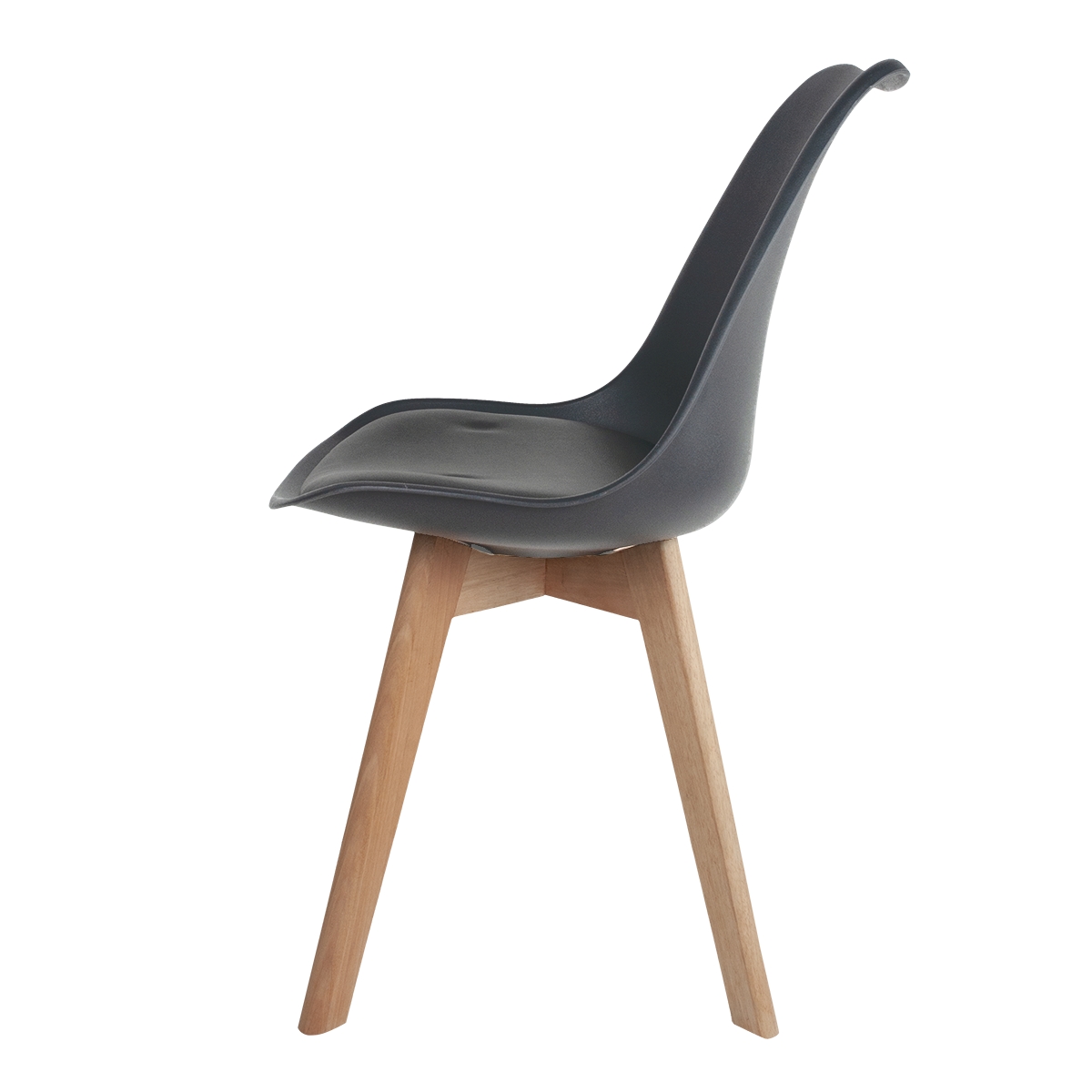 Kit 4 Cadeiras para Sala de Jantar com Base de Madeira Saarinen Cinza