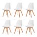 Kit 6 Cadeiras Eames Eiffel Wood Leda Saarinen Design Para Mesa De Jantar Sala Cozinha Escrivaninha