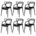 Kit 6 Cadeiras para Sala de Jantar Allegra Empilháveis Pretas