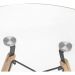 Mesa Redonda Eiffel Eames Tampo Vidro Temperado 90cm Base Madeira Design Moderno