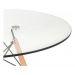 Mesa Redonda Eiffel Eames Tampo Vidro Temperado 90cm Base Madeira Design Moderno