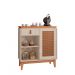 Aparador Buffet 1 Porta e 1 Gaveta Flora Babus - Off White / Cedro TR
