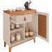 Aparador Buffet 1 Porta e 1 Gaveta Flora Babus - Off White / Cedro TR