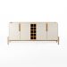Aparador Buffet 4 Portas e Adega Canes Babus - Off White / Cedro