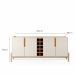 Aparador Buffet 4 Portas e Adega Canes Babus - Off White / Cedro