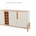 Aparador Buffet 4 Portas e Adega Canes Babus - Off White / Cedro