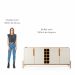 Aparador Buffet 4 Portas e Adega Canes Babus - Off White / Cedro