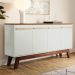 Aparador Buffet Atta Quatro Portas Com Pés de Madeira - Off White