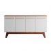 Aparador Buffet Atta Quatro Portas Com Pés de Madeira - Off White