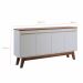 Aparador Buffet Atta Quatro Portas Com Pés de Madeira - Off White