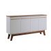 Aparador Buffet Atta Quatro Portas Com Pés de Madeira - Off White